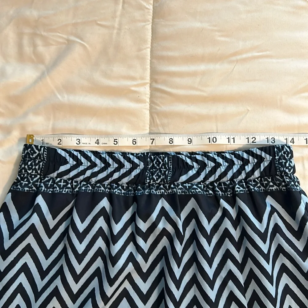 Michael Kors Skirt Size XS Blue Pattern High Slit Maxi - Picture 4 of 7